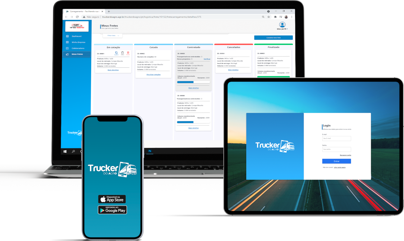Nova plataforma do Trucker do Agro